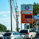 Drivers line up at a gas station in Lynnfield, Massachusetts on July 19, 2022.